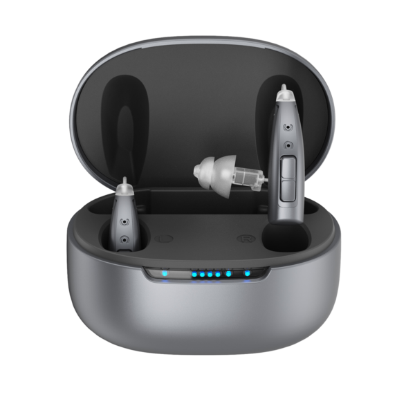 JH-DW3F TWS smart Bluetooth BTE hearing aid white background